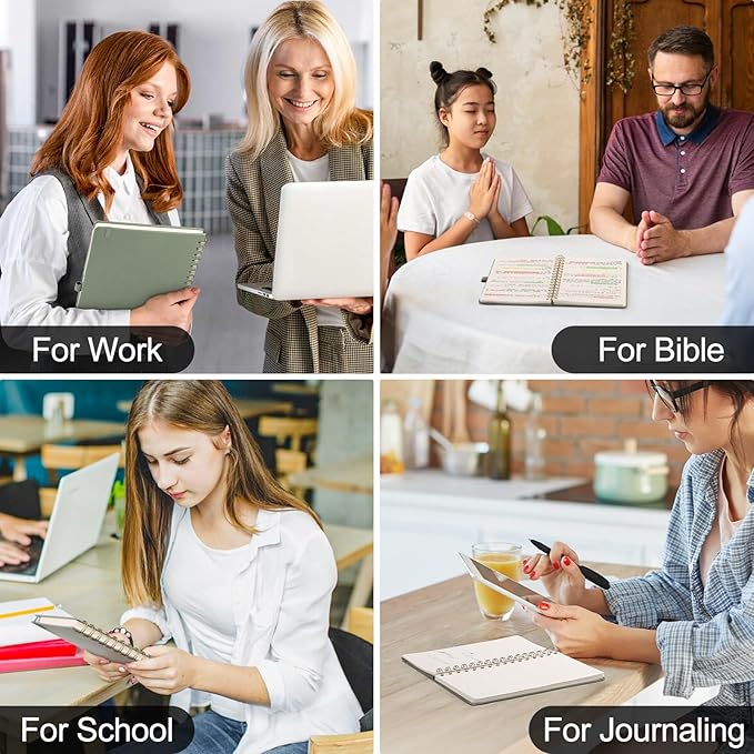 AHGXG Lined Spiral Journal Notebook, B5 Large Notebooks for Women Men, 140 Pages Hardcover Leather Notebook College Ruled, 100 GSM Paper, Notebooks for Work School Note Taking, 7.6" x 10", Black-DeskLoop Office