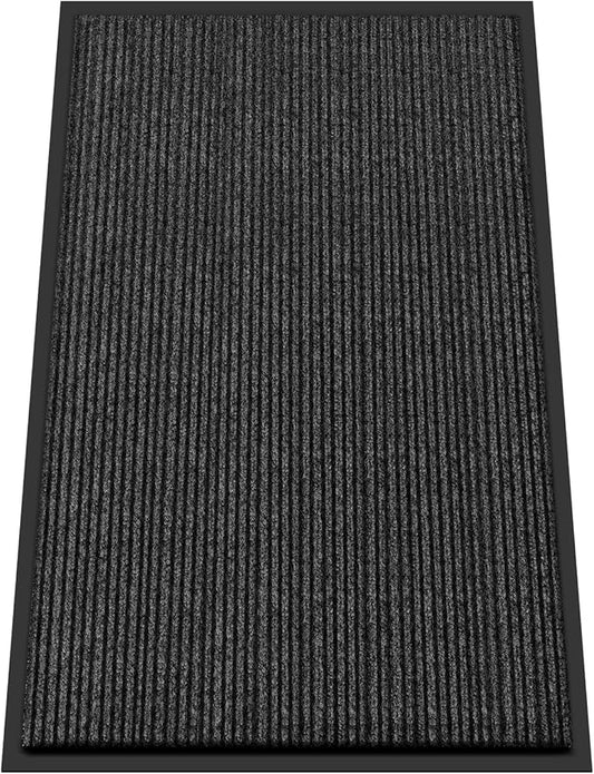 Kuyal Front Door Mat, 3'x5' Indoor Outdoor Entrance Mat, Commercial Floor Mats Inside Outside Entrance, Heavy Duty Durable Welcome, Rubber Backing Non Slip Outdoor Mats for Entryway,Black-DeskLoop Office