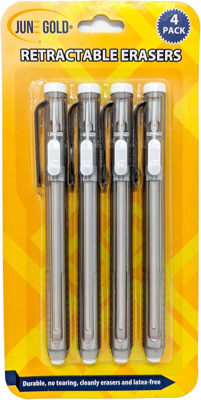 June Gold 4 Pack of Retractable Mechanical Pen Erasers - Image 2
