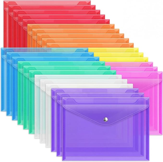 EOOUT 28pcs Plastic Envelopes, Plastic Folders by EOOUT