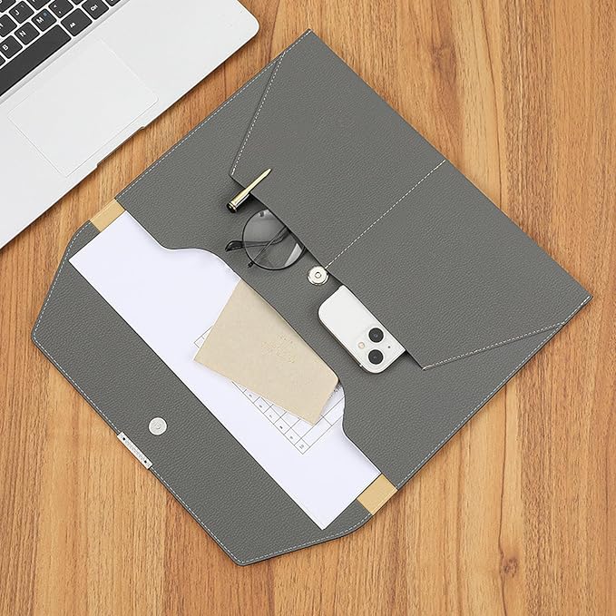 VANRA File Folder Document Holder Organizer Waterproof Portfolio Leather Folder - Image 2