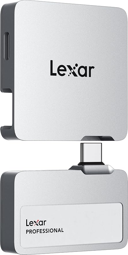 Lexar 1TB Professional Go Portable SSD w/Hub, Supports Apple 4K 60fps ProRes, Up to 1050MB/s, USB 3.2 Gen 2, Rugged, IP65, Ultracompact, Compatible w/iPhone 15/16, External SSD (LSL400S001T-RNSNU)-DeskLoop Office
