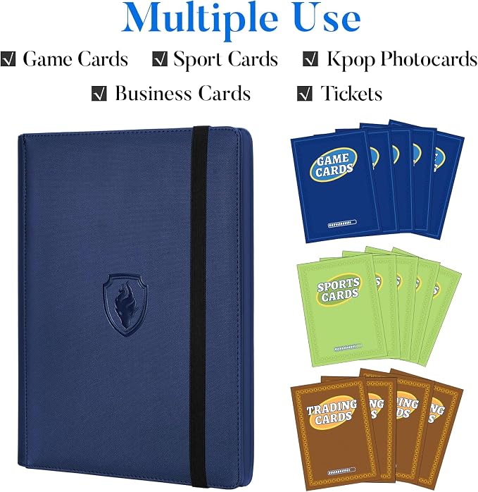 Premium 9 Pocket Card Binder for 540 Cards, Fabmaker PU Cover Trading Card - Image 3
