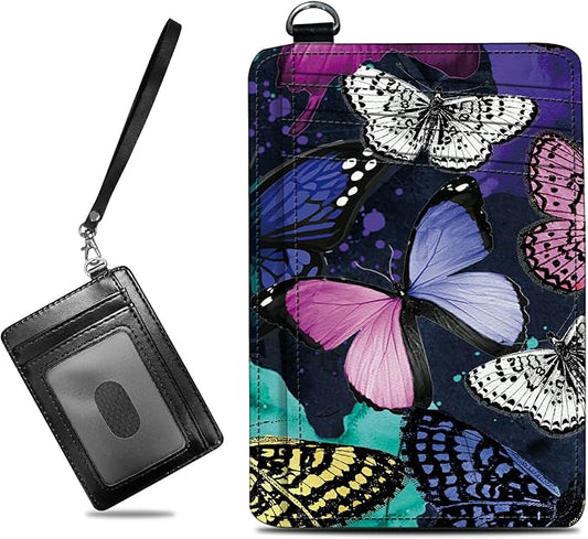 BWEGRHE Small Travel Wallets, Color Butterfly Slim Minimalist Front Pocket by BWEGRHE