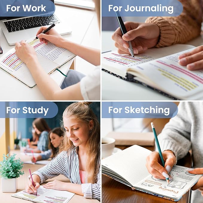 Dotted Journal Notebook for Women & Men, Hardcover Leather Journal for Writing - Image 6