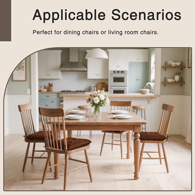 OVOV 4 Pack Chair Cushions for Dining Chairs Soft Seat Cushions for Kitchen - Image 5