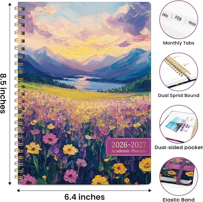 Academic Planner 2026-2027, Weekly and Monthly Calendar Book, July 2026 – June - Image 5