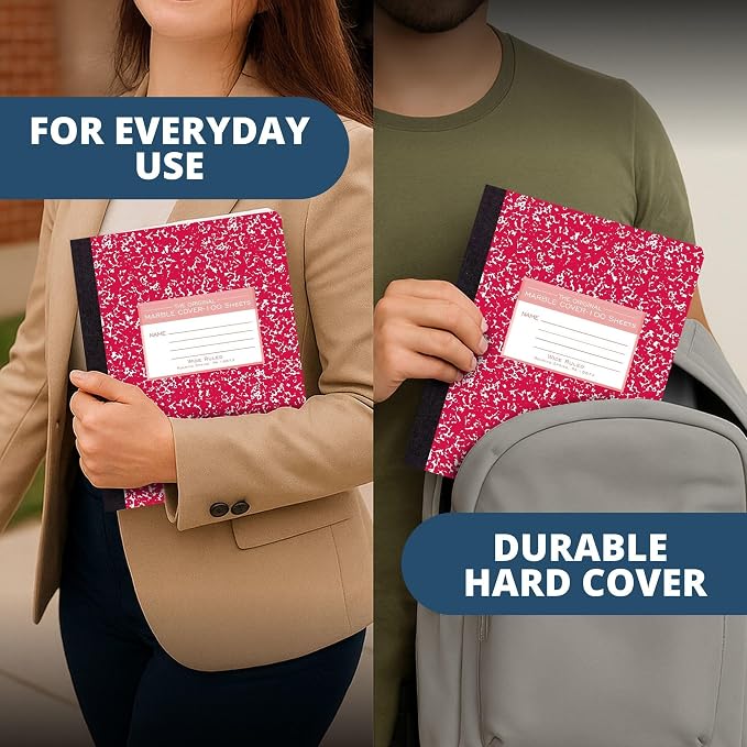 ROARING SPRING Hard Cover Composition Notebook, 4 Pack, 9.75″ x 7.5″, Wide-Ruled - Image 6