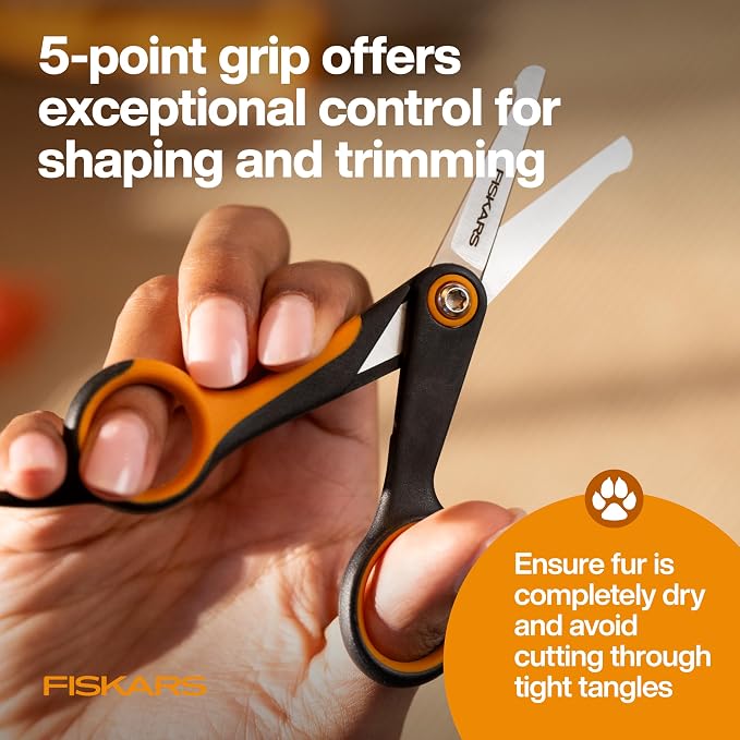 Fiskars Pet, Dog & Cat Grooming Scissors, Rounded Tips & SoftGrip Handle - Image 4
