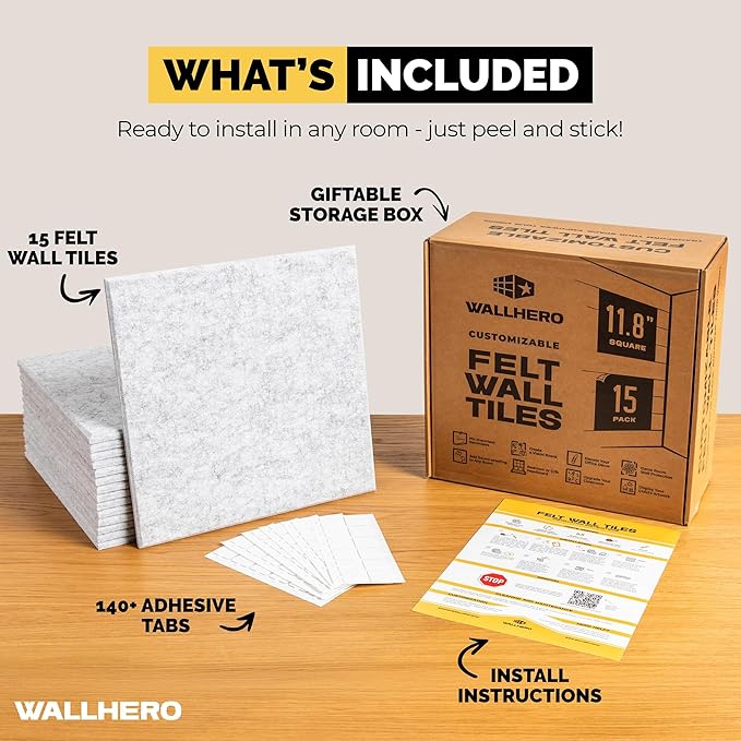 Office Cork Board, 59"x36" | 15 Pack | Large Cork Boards for Walls, Tac Board, Wall Protector for Dart Board, Corks Boards, Corkboard for Wall, Felt Board Tiles (Gray Marble)-DeskLoop Office