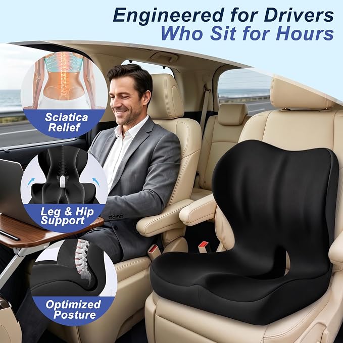 Seat Cushion for Office Chair and Car, Ergonomic Memory Foam Seat Cushion - Image 6