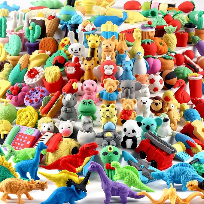 URSKYTOUS 131Pcs Animal Erasers Desk Pets by URSKYTOUS