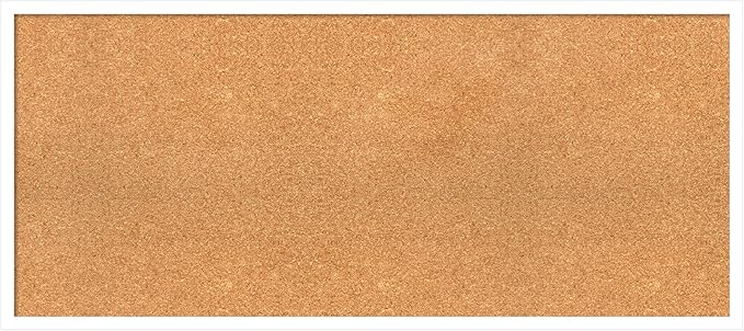 Amanti Art Natural Cork Board for Wall, 19x43 Vision Board with White Frame, Oversize Corkboard Office Decor for Home Organization, Modern Corkboard Pinboard to Display Items for Home Organization in-DeskLoop Office