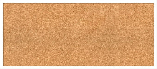 Amanti Art Natural Cork Board for Wall, 19x43 Vision Board with White Frame, Oversize Corkboard Office Decor for Home Organization, Modern Corkboard Pinboard to Display Items for Home Organization in-DeskLoop Office