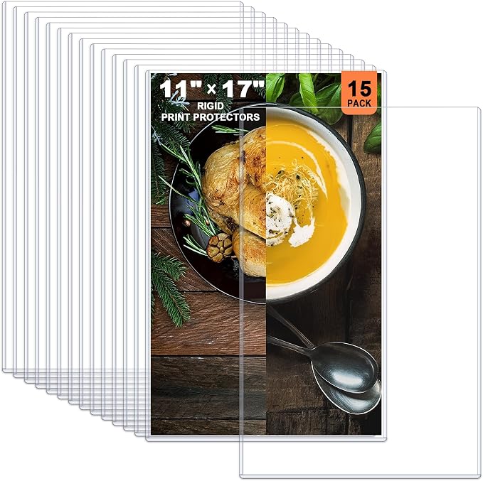 Ndsox 15 Pack 11" x 17" Rigid Print Protectors by NDSOX