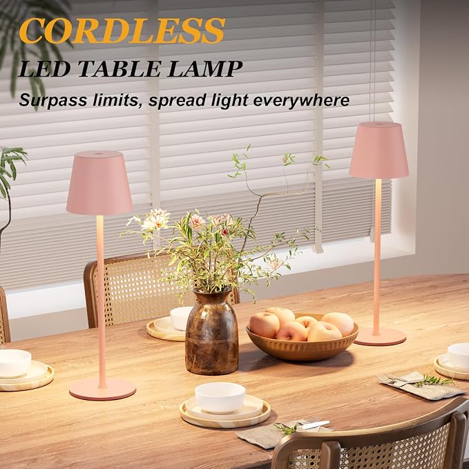 Kakanuo Cordless Table Lamp Rechargeable Pink - Image 4