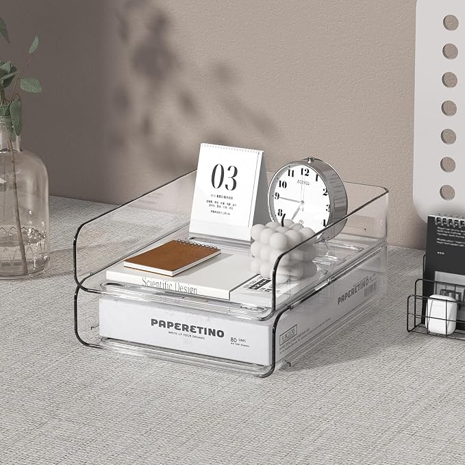 FANXIYQ 2-Tier Acrylic Paper Tray Organizer - Image 2