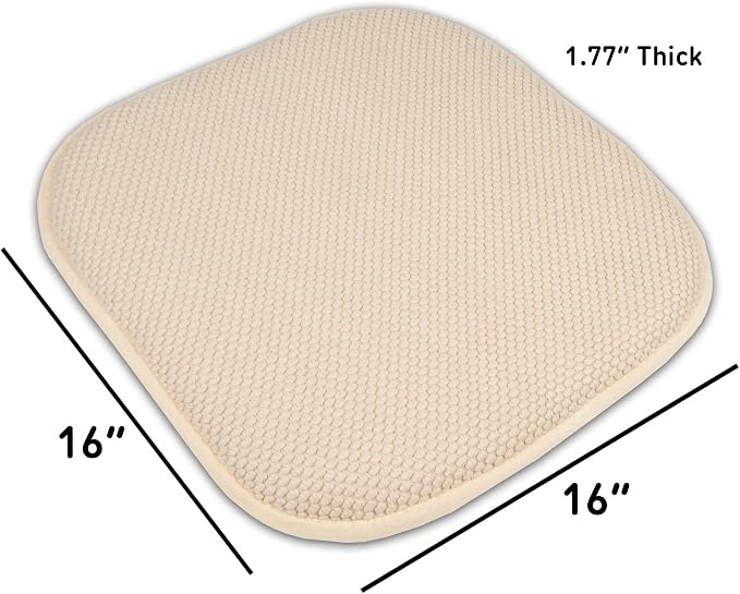 Sweet Home Collection Memory Foam Honeycomb Nonslip Back 16" x16" Chair/Seat - Image 4