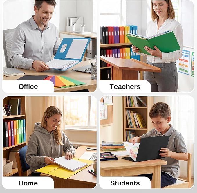 SUNEE Two Pocket Folders, 100 Pack File Folders - Image 5