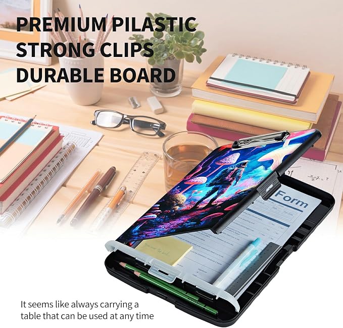 Clipboard with Storage High Capacity Plastic Nursing Clipboards with Pen Holder - Image 6