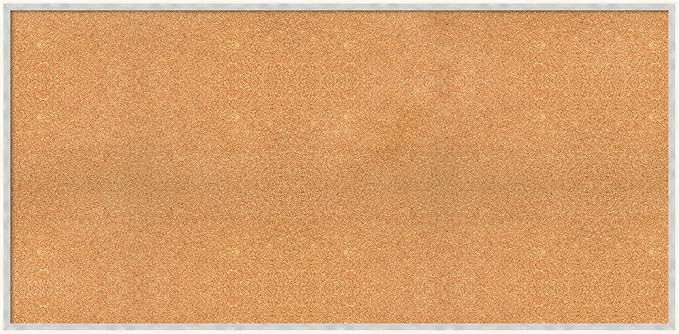 Amanti Art Natural Cork Board for Wall, 27x55 Vision Board with White Frame, Oversize Corkboard Office Decor for Home Organization, Modern Corkboard Pinboard to Display Items for Home Organization in-DeskLoop Office