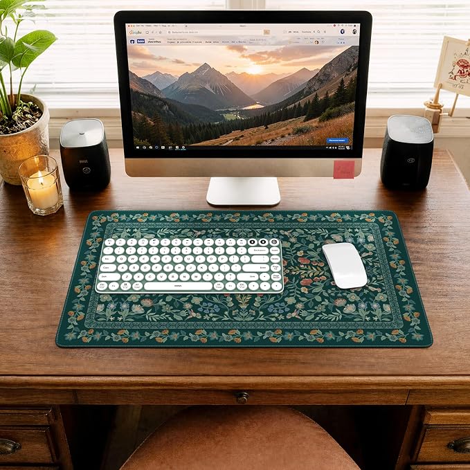 iCasso Green Aesthetic Flower Mouse pad - Image 8