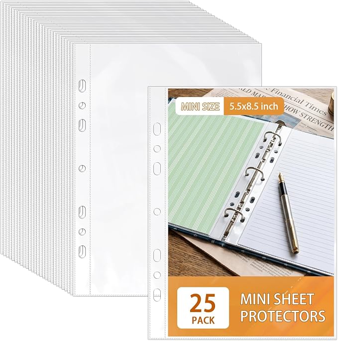VOKOY 25 Pack 5.5x8.5 Inch Sheet Protectors by VOKOY