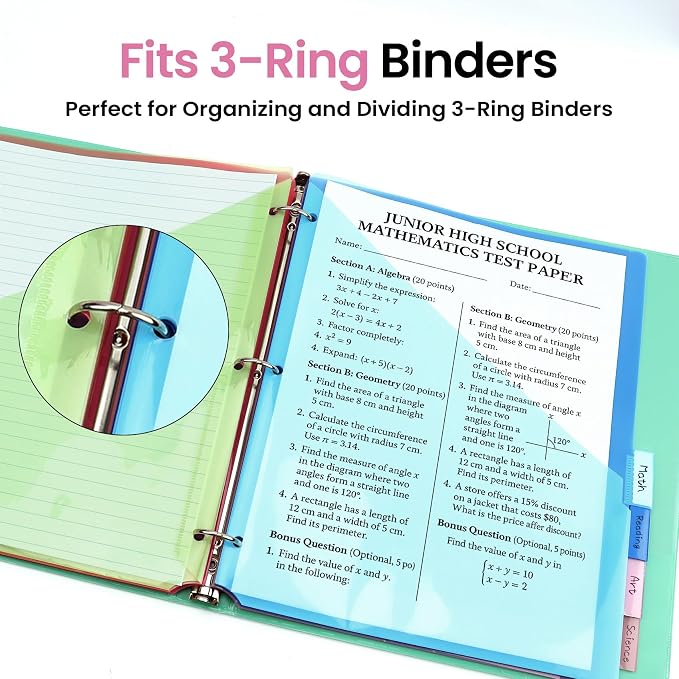 Taja 96 Count Dividers for 3 Ring Binder - Image 6