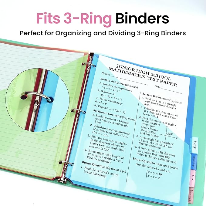 Taja 48 Count Dividers for 3 Ring Binder - Image 6
