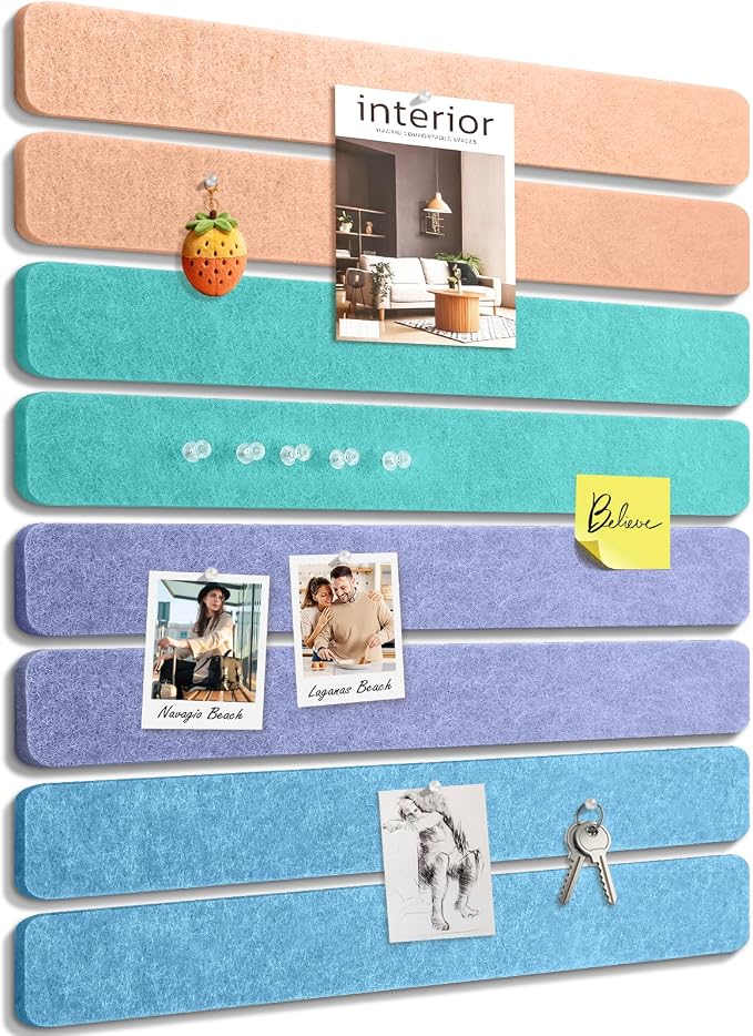 Small Cork Bulletin Board Tiles, Felt Wall Decor and Office Desk Accessories by faainit
