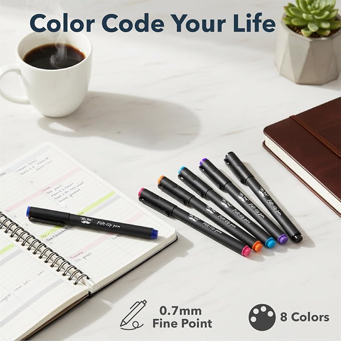 Mr. Pen- Felt Tip Pens, 8 Pack, Fast Dry | Fine Felt Tip Pens - Image 5