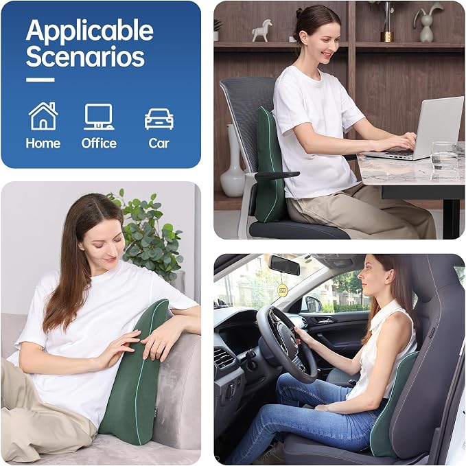 Soft Comfortable Memory Lumbar Support Pillow Back Cushion - Image 7