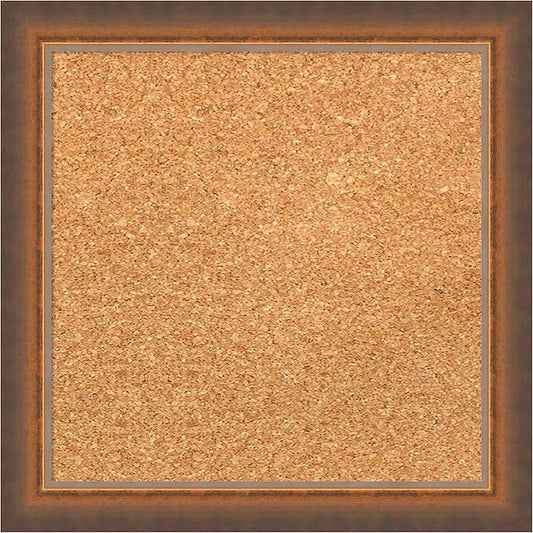 Amanti Art Natural Cork Board for Wall, 14x14 Vision Board with Bronze Frame, X-Small Corkboard Office Decor for Home Organization, Modern Corkboard Pinboard to Display Items for Home Organization in-DeskLoop Office