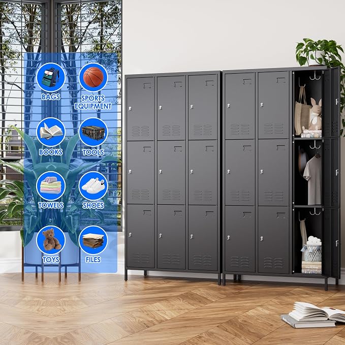 SUPEER 9 Doors Metal Lockers for Employees - Image 5