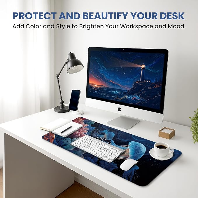 Aesthetic Desk Mat, Cute Coral Dream Desk Pad Protector - Image 6