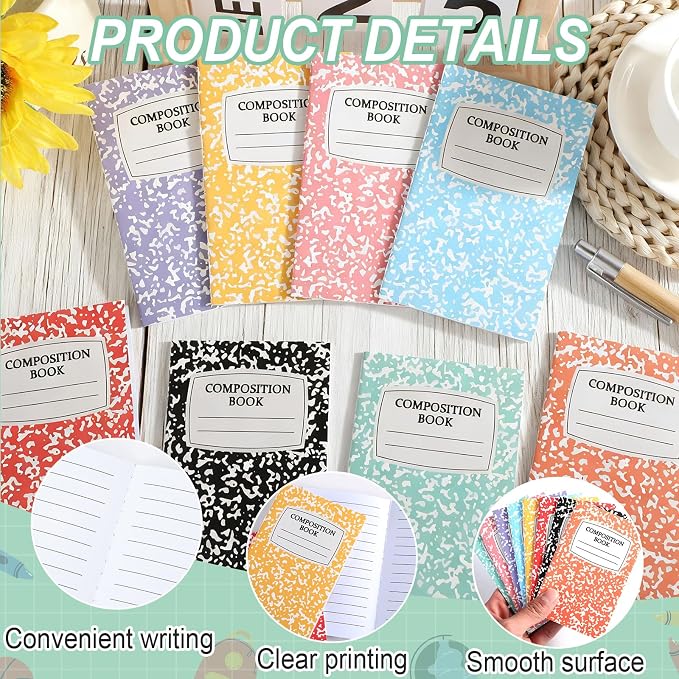 48 Pack Mini Composition Notebook Composition Books Bulk Back to School Gift - Image 3