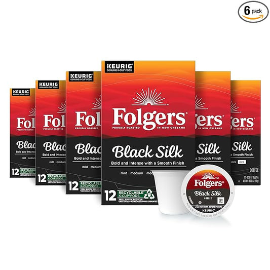 Folgers Black Silk Dark Roast Coffee, 72 Keurig K-Cup Pods-DeskLoop Office
