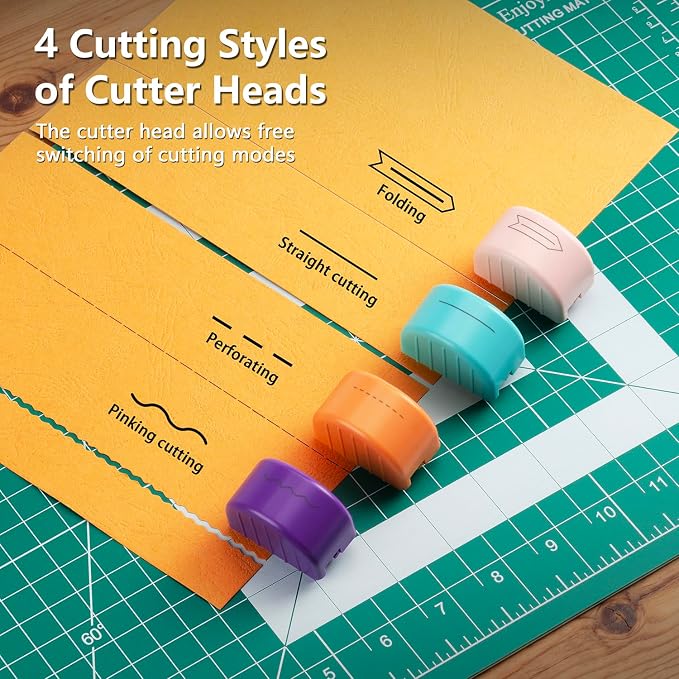 Rotary Paper Cutter Set, 4 Interchangeable 28mm Blades, 14x2" Acrylic Quilting - Image 3