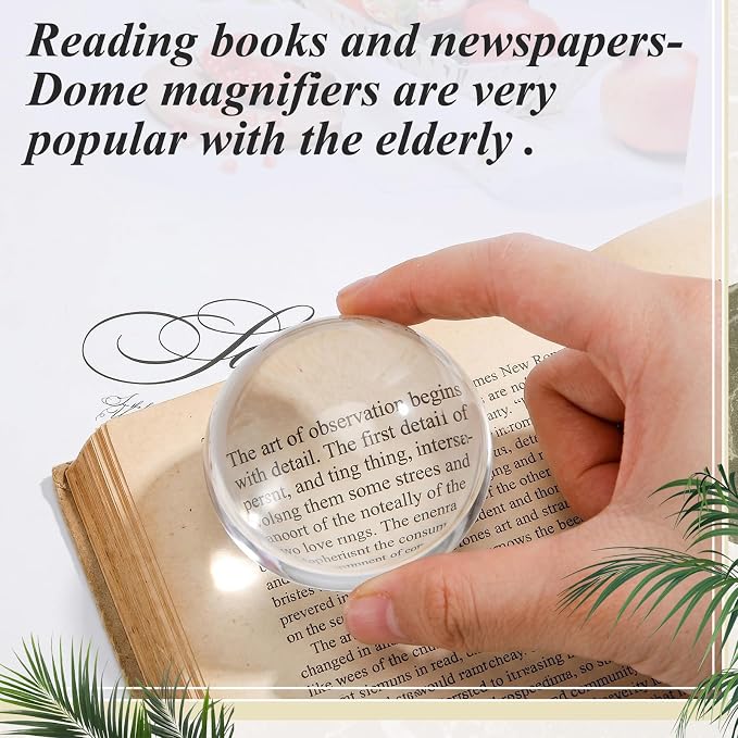 Briwooody Crystal Dome Magnifier Paperweights Glass Paperweight Reading - Image 4