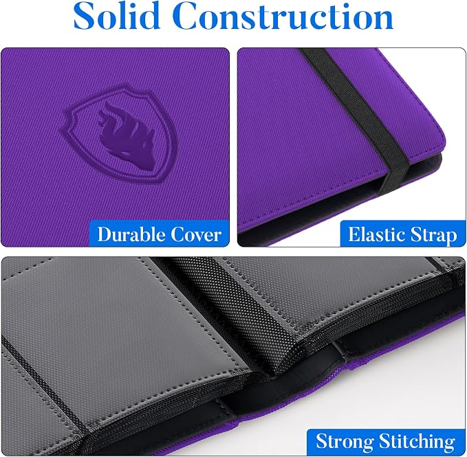 Premium 9 Pocket Card Binder for 540 Cards, Fabmaker PU Cover Trading Card - Image 2