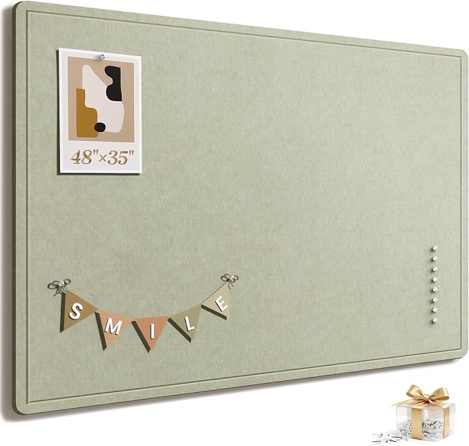Large Bulletin Board, 48 X 35 Inches Felt Cork Board by Subeauty