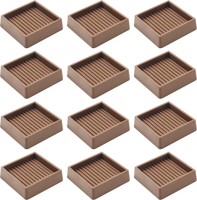 VOCOMO 2X2 Rubber Caster Cups, Non Slip Furniture Pads, Anti-Slip Gripper by VOCOMO