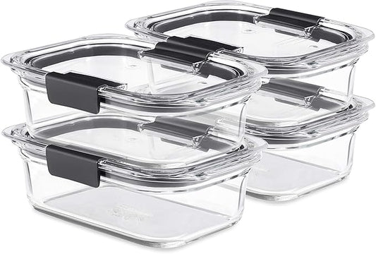 Rubbermaid Brilliance Glass Food Storage Containers, 3.2 Cup, Leak-Proof by Unknown