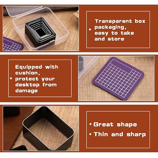 8 Pcs Leather Rectangle Shape Cutter Tool Set, Punching Tools Set, High Carbon - Image 4