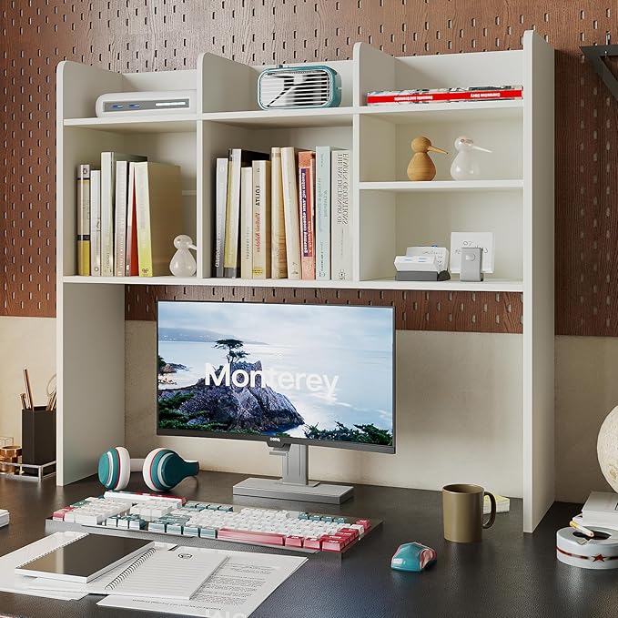ChooChoo Desktop Bookshelf, Wood Desk Hutch Organizer - Image 5