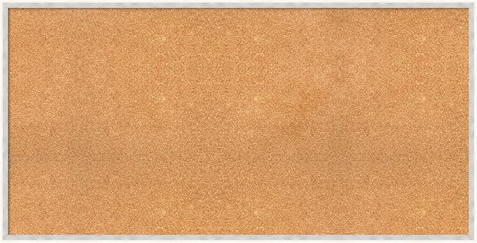 Amanti Art Natural Cork Board for Wall, 25x49 Vision Board with White Frame, Oversize Corkboard Office Decor for Home Organization, Modern Corkboard Pinboard to Display Items for Home Organization in-DeskLoop Office