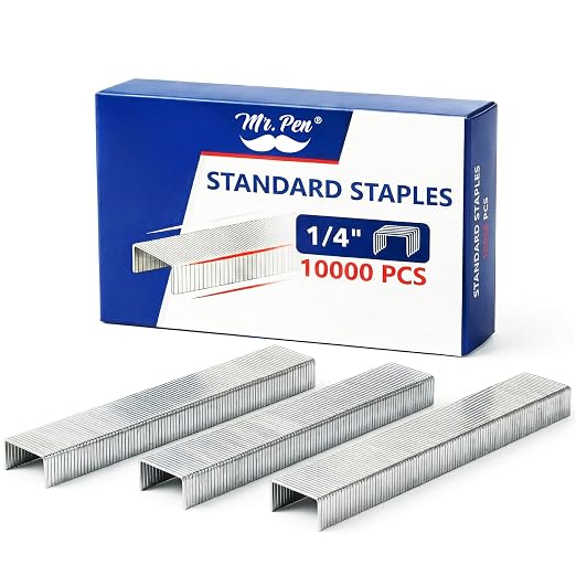 Mr. Pen- Staples for Staple Gun, 20 Sheets Capacity, 1/4 inch Leg | 10000 by MrPen