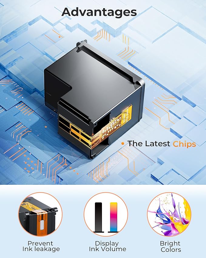 63XL Ink Cartridges Black and Color Remanufactured Replacement for HP Ink 63 for HP 63XL Ink Cartridges Combo Pack Work for HP Officejet 4650 3830 3833 5255 5258 Envy 4520 Deskjet 1112 3637 (2 Pack)-DeskLoop Office