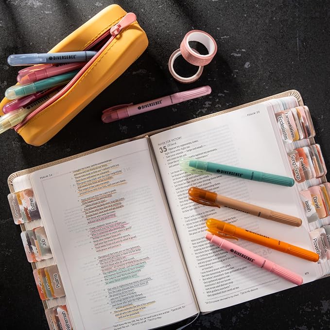 DIVERSEBEE Bible Highlighters and Pens No Bleed, 8 Pack Assorted Colors Gel - Image 3
