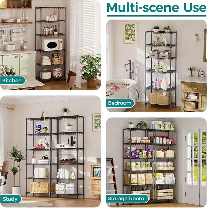 SINGAYE Shelf Wire Shelving Adjustable Storage Shelves Rack Standing Units - Image 7